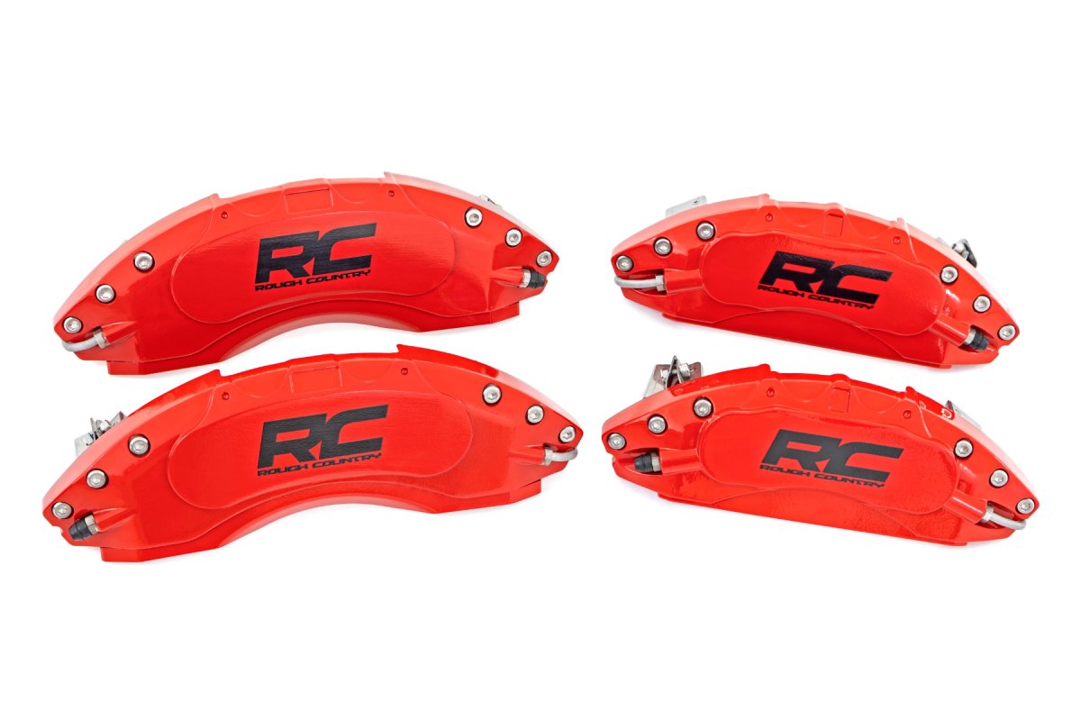 Jeep Wrangler Caliper Covers - Front and Rear - Rough Country - Red - '07-'10
